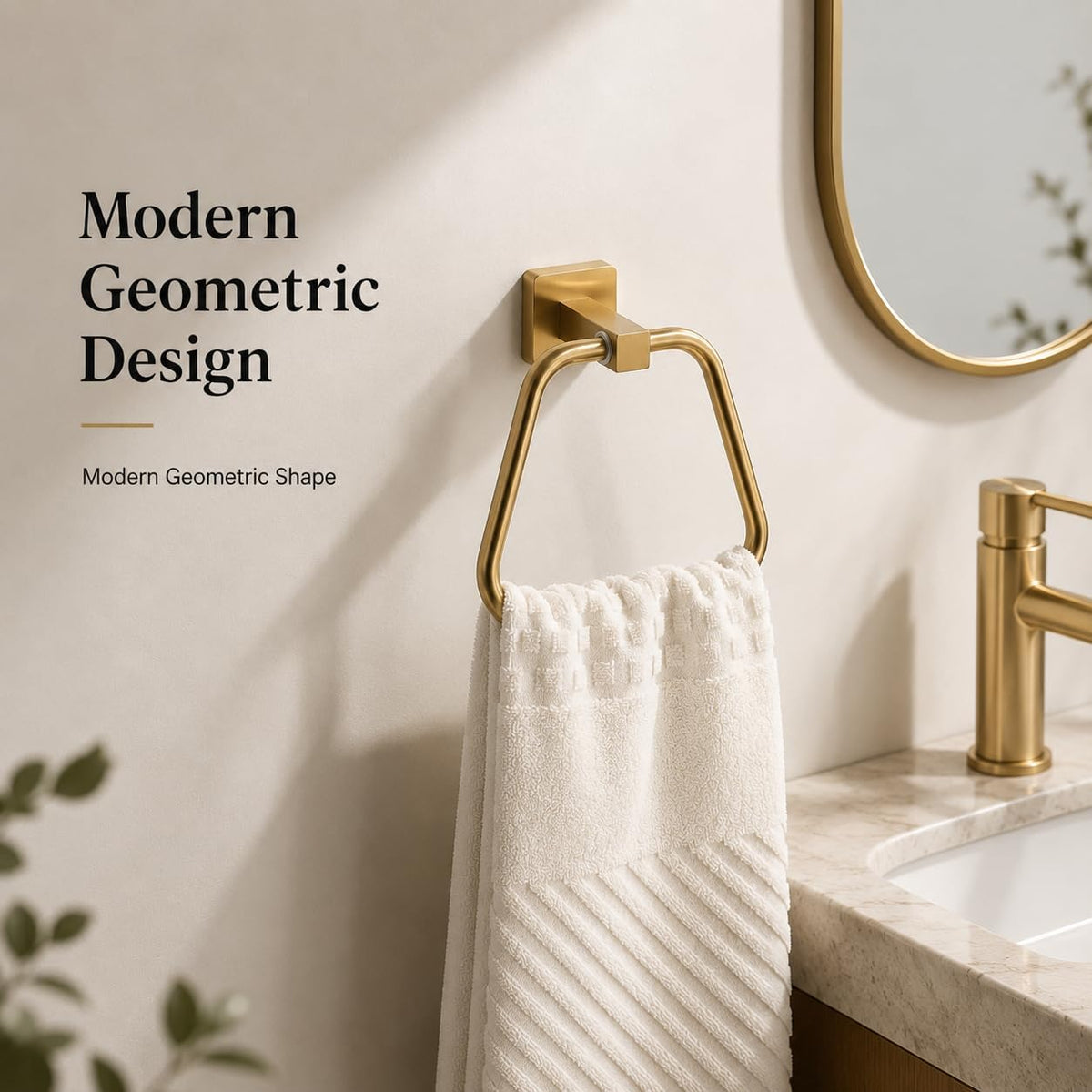 Brushed Light Gold Towel Ring for Bathroom, Kitchen Bath Towel Holder Hangers Wall Mount Heavy Duty Stainless Steel