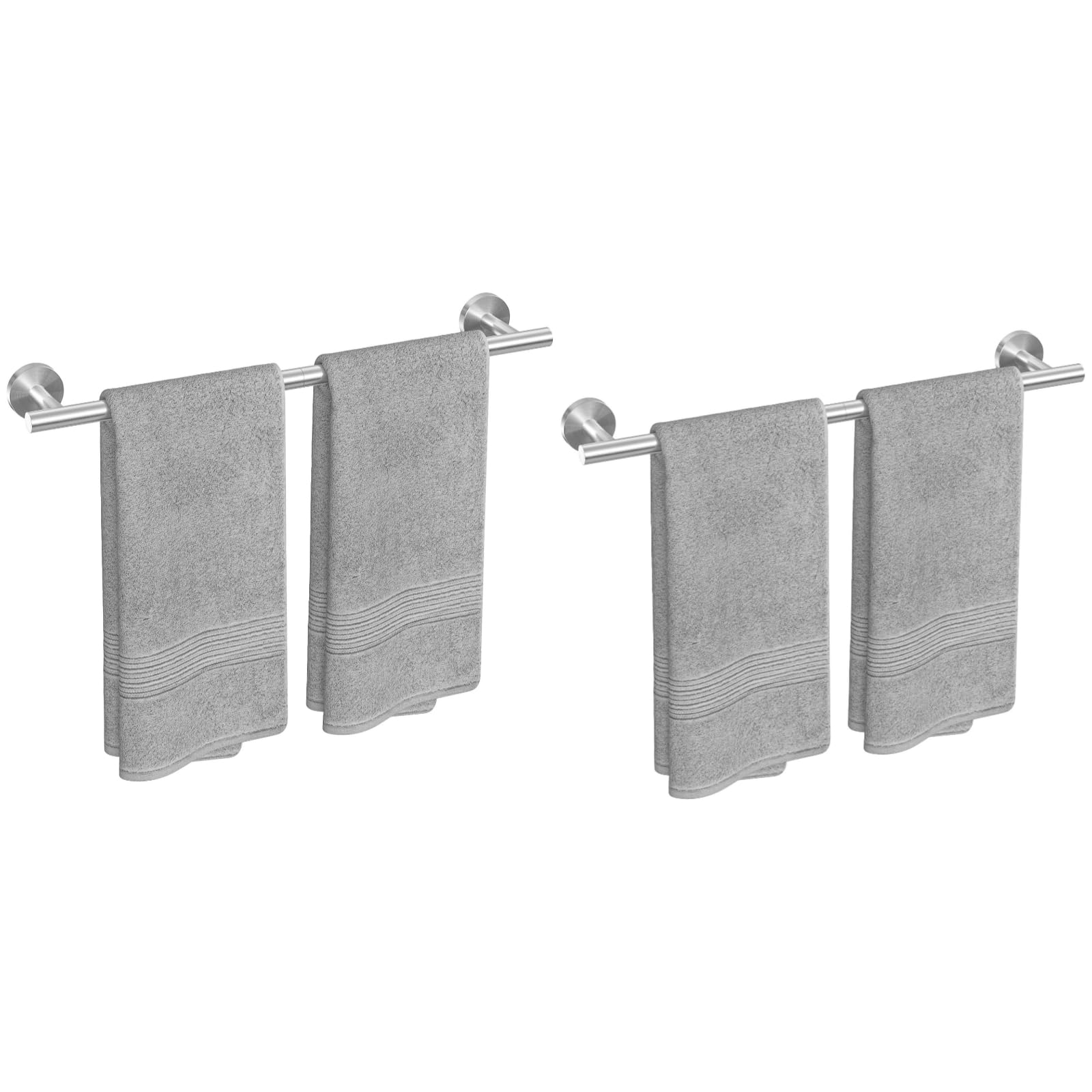 USHOWER Brushed Nickel Towel Bar, 24-Inch Towel Racks for Bathroom