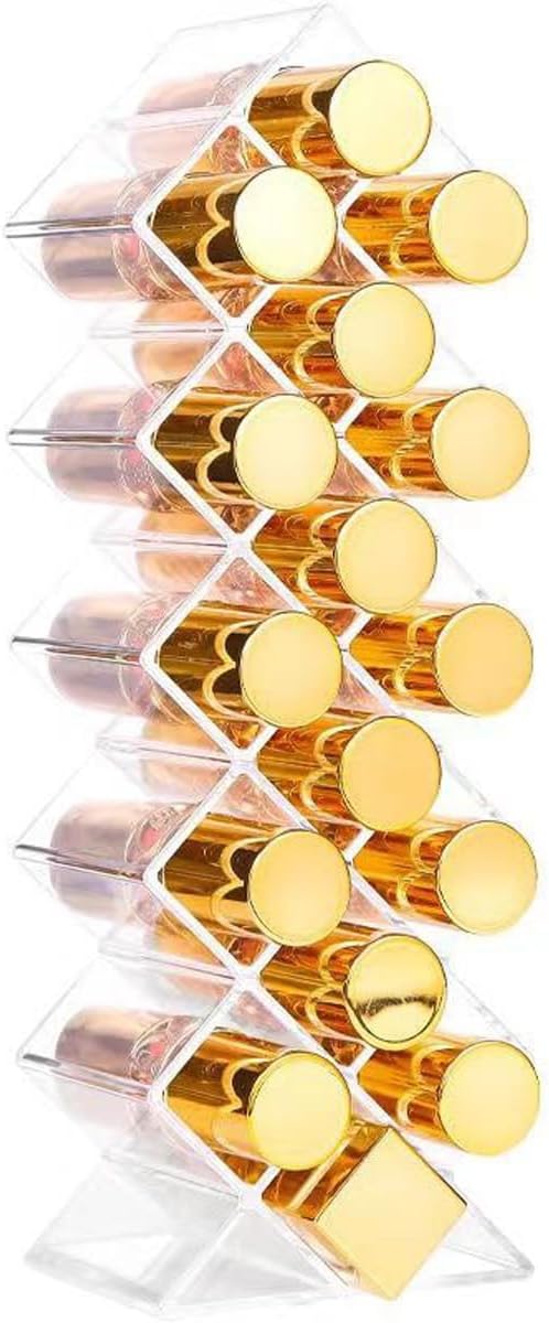 WECHENG Clear Plastic Acrylic Lipstick Organizer
