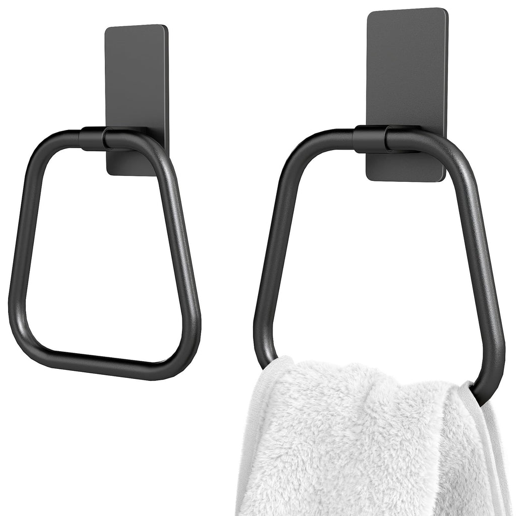 JUYSON Adhesive Hand Towel Holder for Bathroom, No Drill Towel Ring