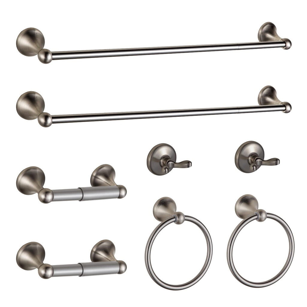 BGL Bathroom Accessory Set, Brushed Nickel Adjustable Expandable Towel Bar 4-Piece Bathroom Hardware Set Wall Mounted