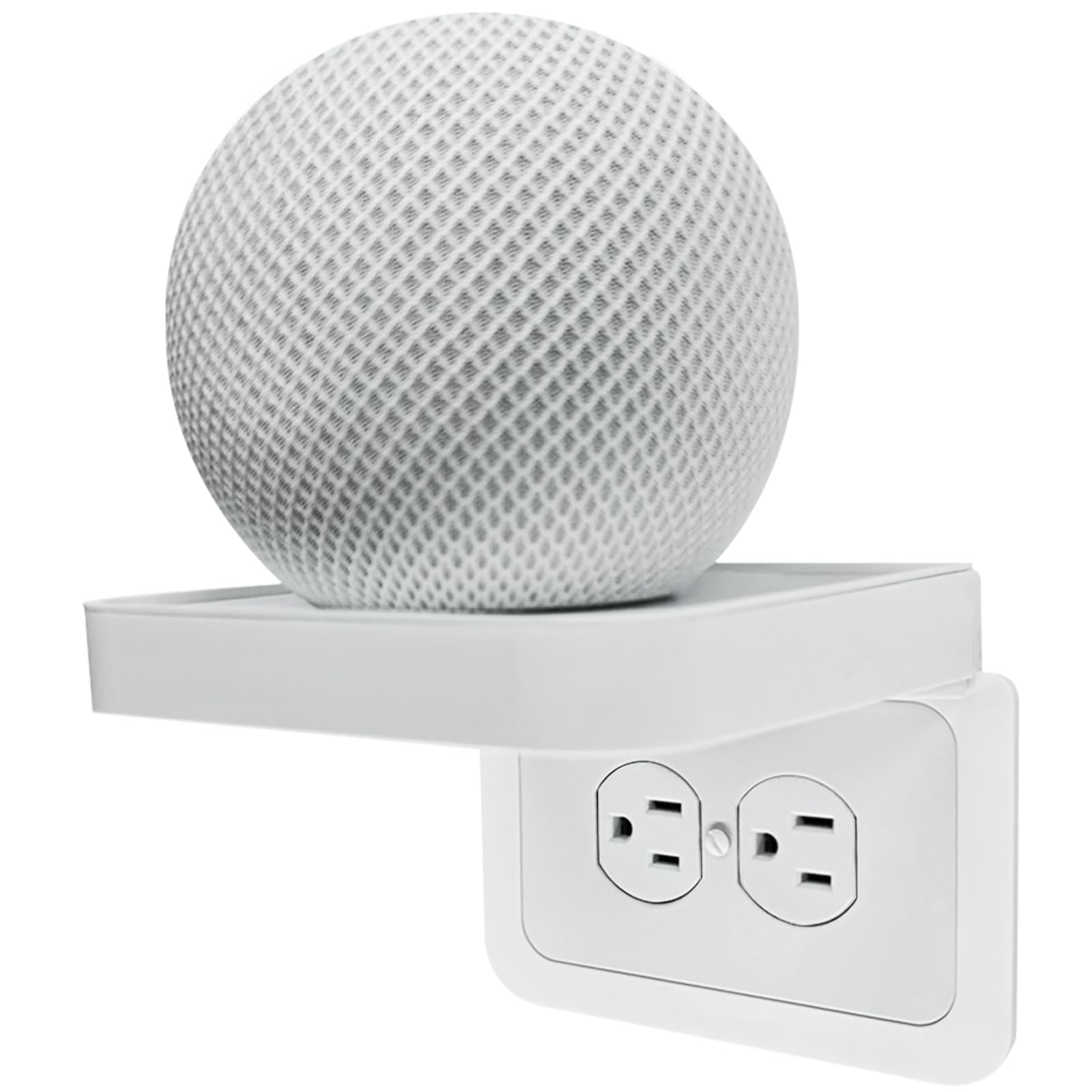 Horizontal Outlet Shelf with Cord Storage for Decorator Receptacle