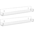 6 Pack Clear Nail Polish Rack Wall Mounted,15 inch Invisible Acrylic Floating Bookshelf,Small Toy Storage Wall Shelf Modern Picture Ledge Vinyl Record Display Shelf Holder