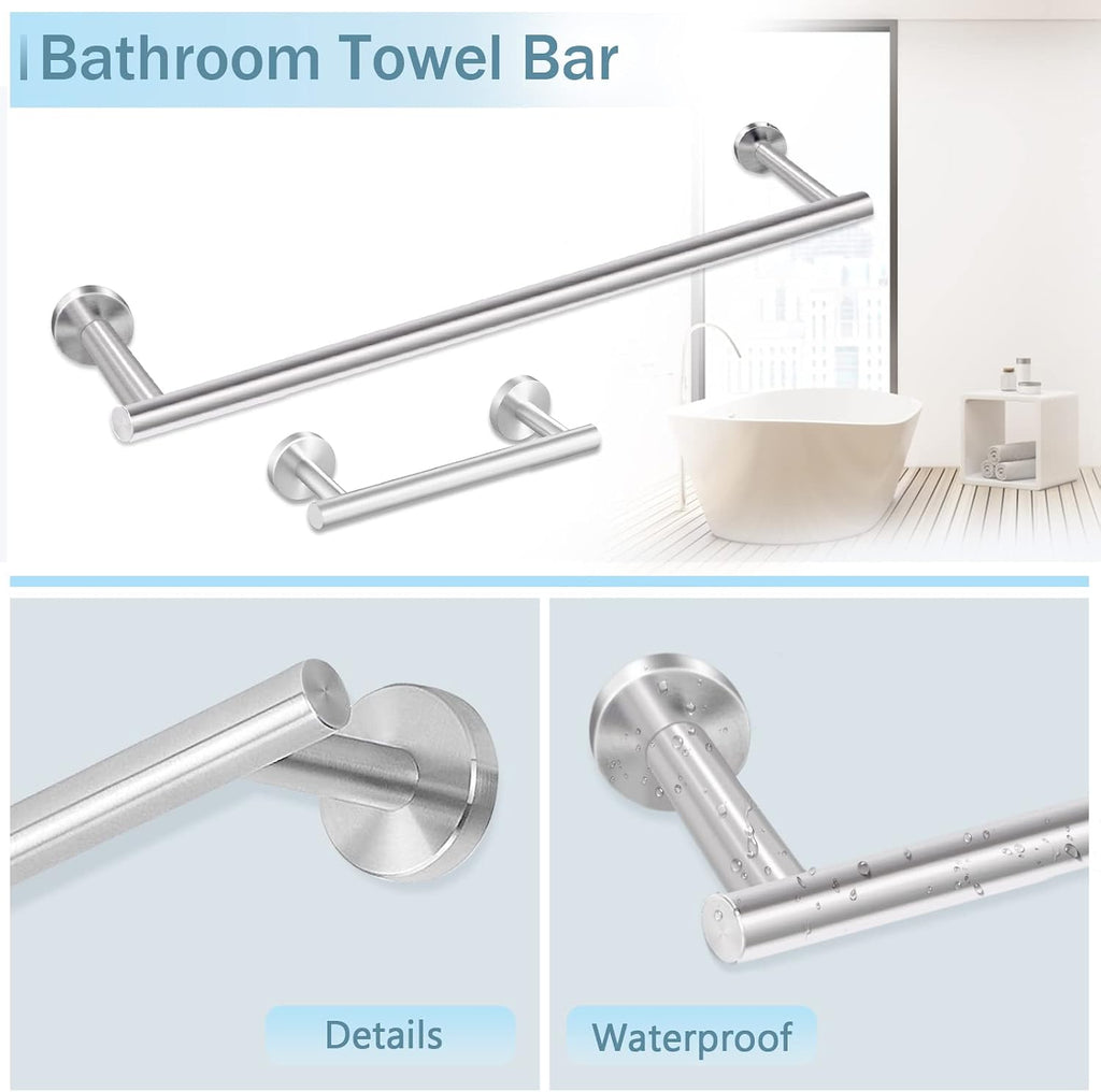 Cilee 10 Piece Brushed Nickel Bathroom Hardware Set, 24" 16" Towel Bar Set