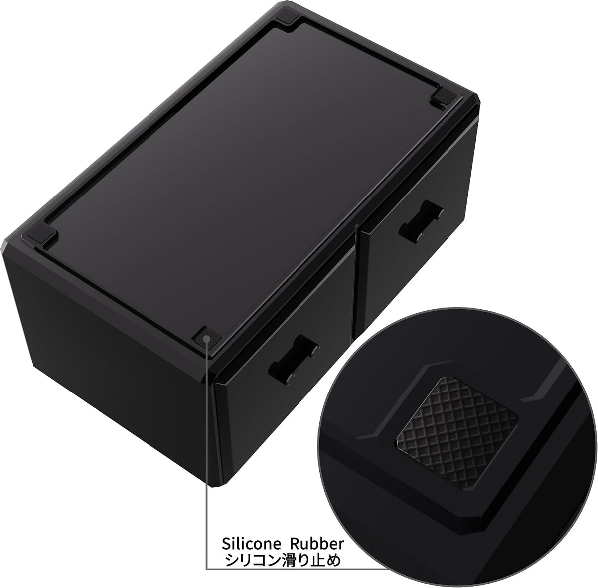 READAEER Makeup Organizer 3 Pieces Cosmetic Storage Case with 6 Drawers (Black)
