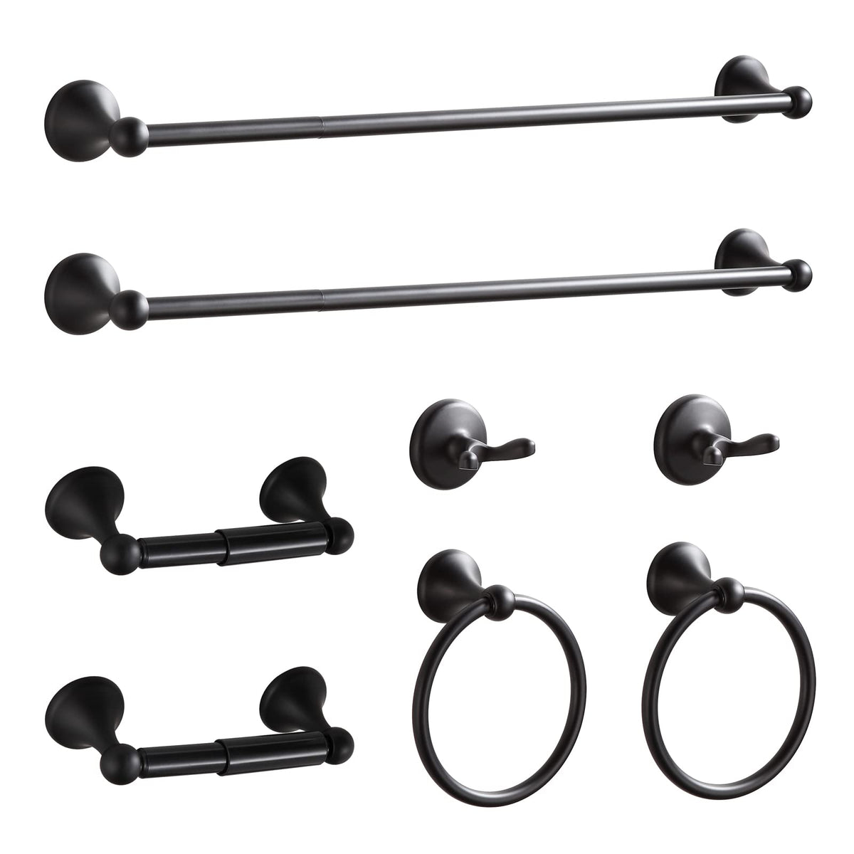 BGL Bathroom Accessory Set, Brushed Nickel Adjustable Expandable Towel Bar 4-Piece Bathroom Hardware Set Wall Mounted