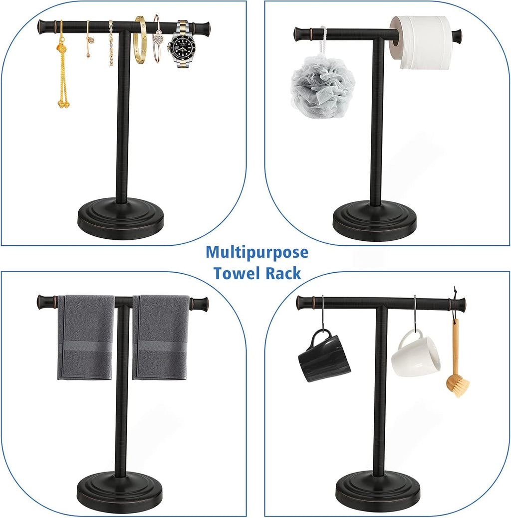 RUMOSE Oil Rubbed Bronze Hand Towel Holder Stand Countertop Towel Rack