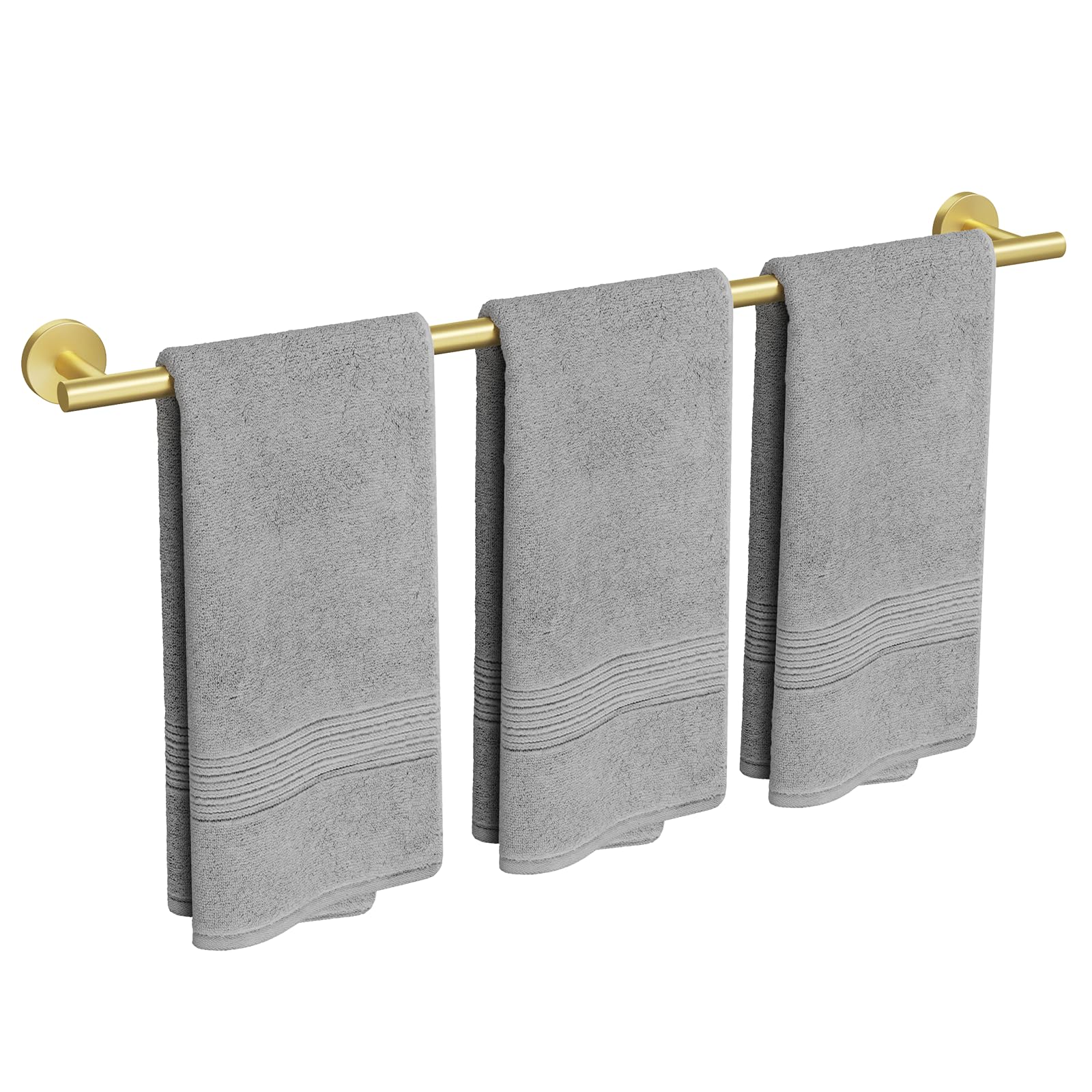 USHOWER Brushed Nickel Towel Bar, 24-Inch Towel Racks for Bathroom