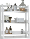 UTEX Bathroom Wall Shelf, 3-Tier Wall-Mounted Organizer with Hooks, White