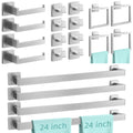 FEILERN 20-Piece Matte Black Bathroom Hardware Set, 24 Inch Towel Bar Set