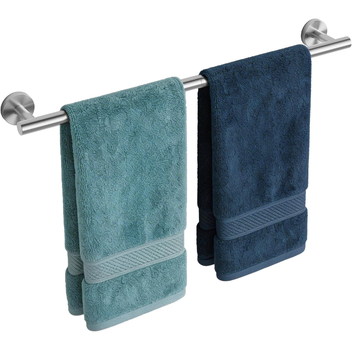 5-Piece Brushed Nickel Bathroom Towel Bar Set,24" Bathroom Hardware Kit