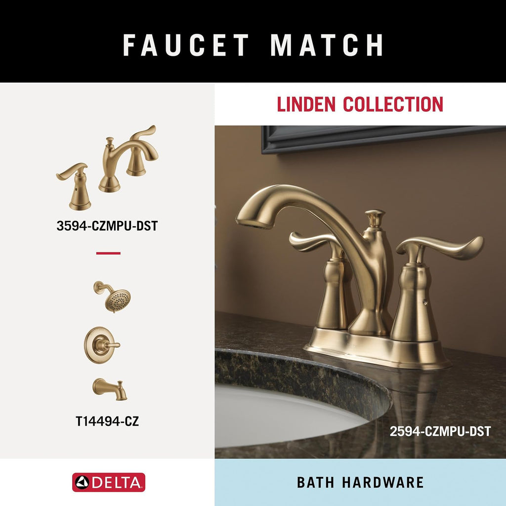 Delta Hand Towel Holder | Champagne Bronze Ring for Hanging Towels in Kitchen, Bathroom | Linden Accessories