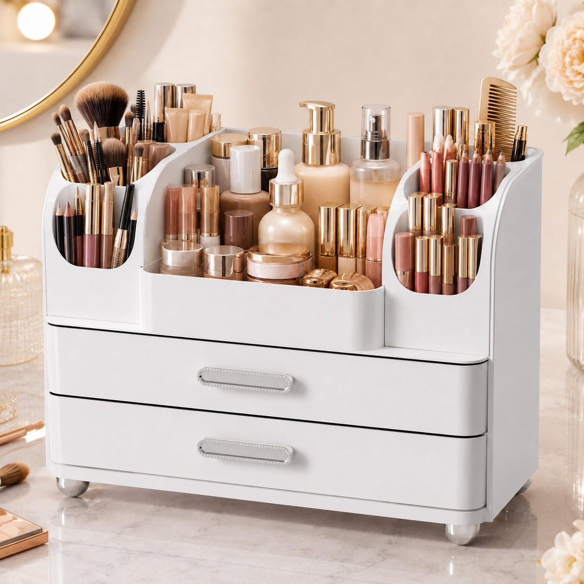 Large Makeup Organizer for Vanity - Perfume Cosmetic Display Cases