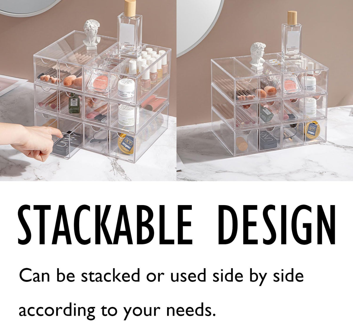 Sunglass Storage Box, Acrylic Eyeglass Organizer, Make-up Storage Drawer Tray, Jewelry Trays, Type Strong Load-bearing Easy Access 4-Layer Transparent Visual Sunglasses Case Home Office Using