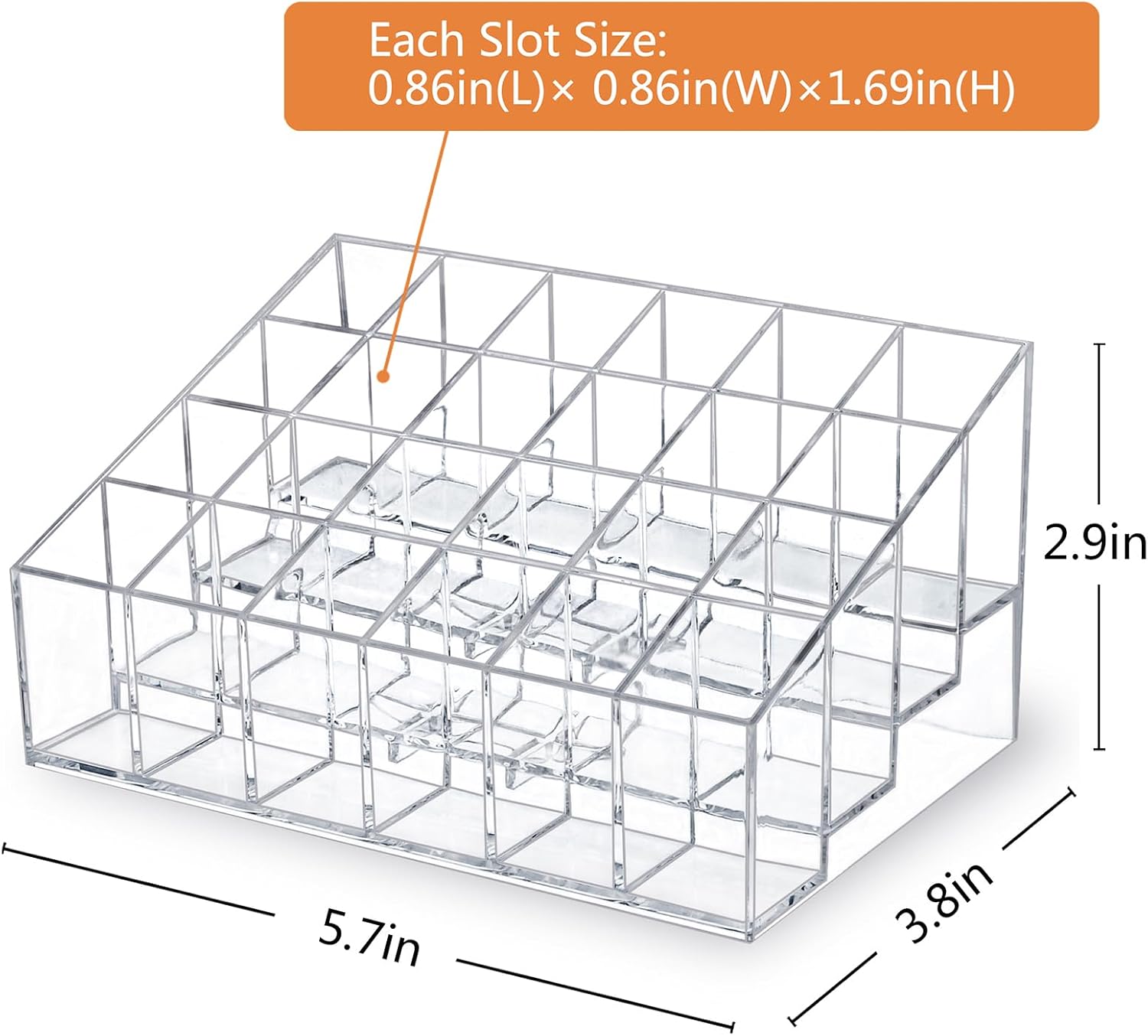 MOSIKER Lipstick Organizer, Clear Plastic Lip Gloss Holder with 24 Slots