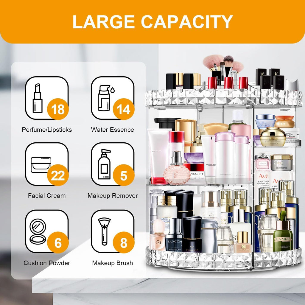 Makeup Organizer 360 Degree Rotating 7 Adjustable Layers Large Capacity Cosmetic Organizer Transparent Make Up Organizers and Storage