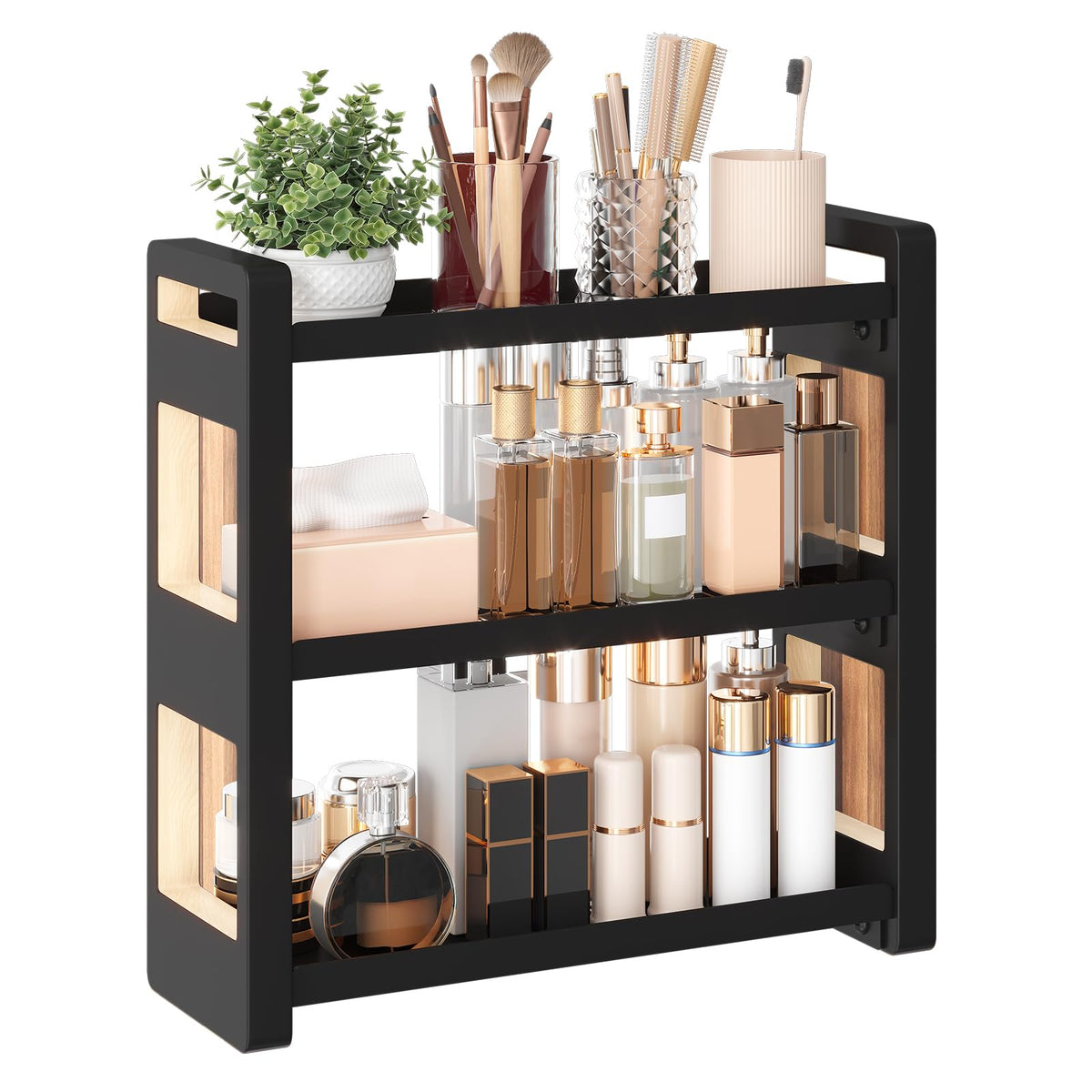 3 Tiers Bathroom Countertop Organizer, Bathroom Shelf, Makeup Organizer | Kitchen Countertop Organizer, Vanity Shelf, Bathroom Sink Organizer, Bathroom Organizers and Storage, Acacia