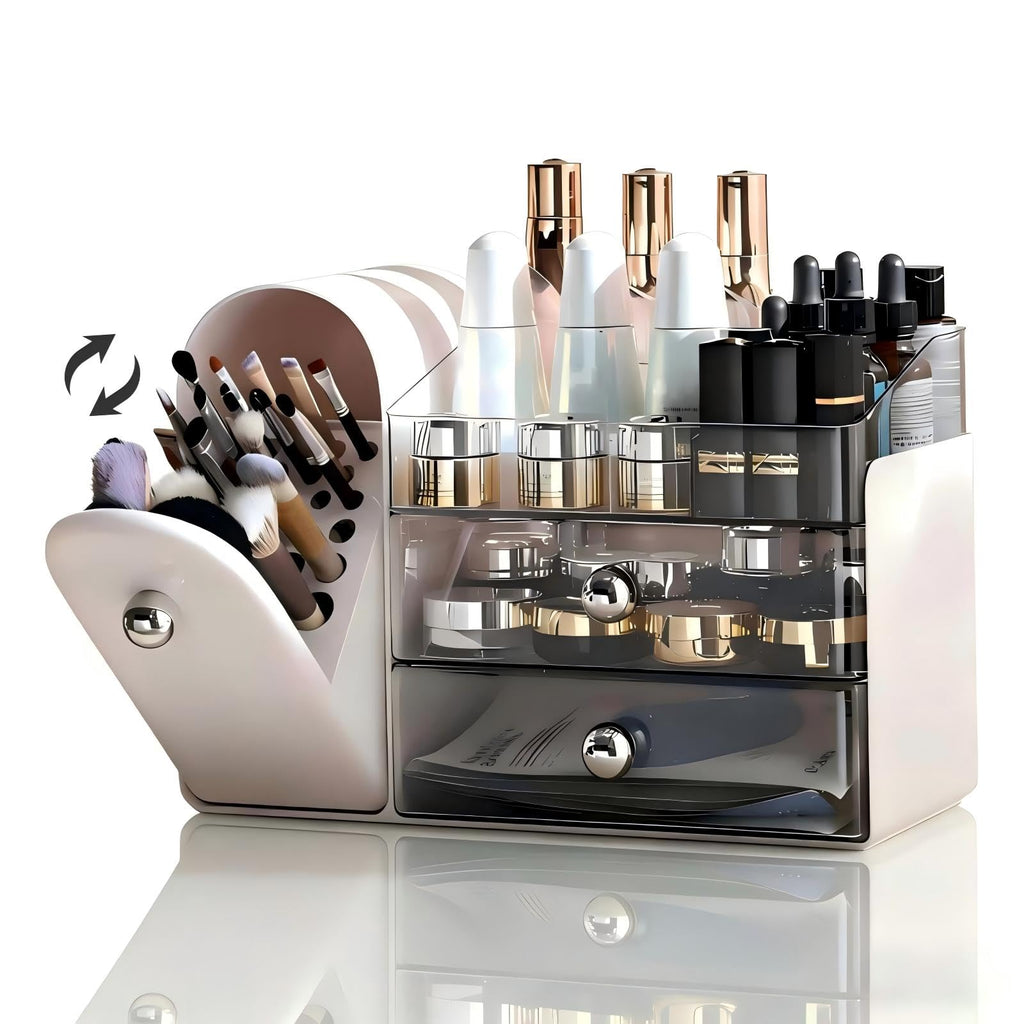 Makeup Organizer for Vanity with Brush Holder,Skincare Organizer