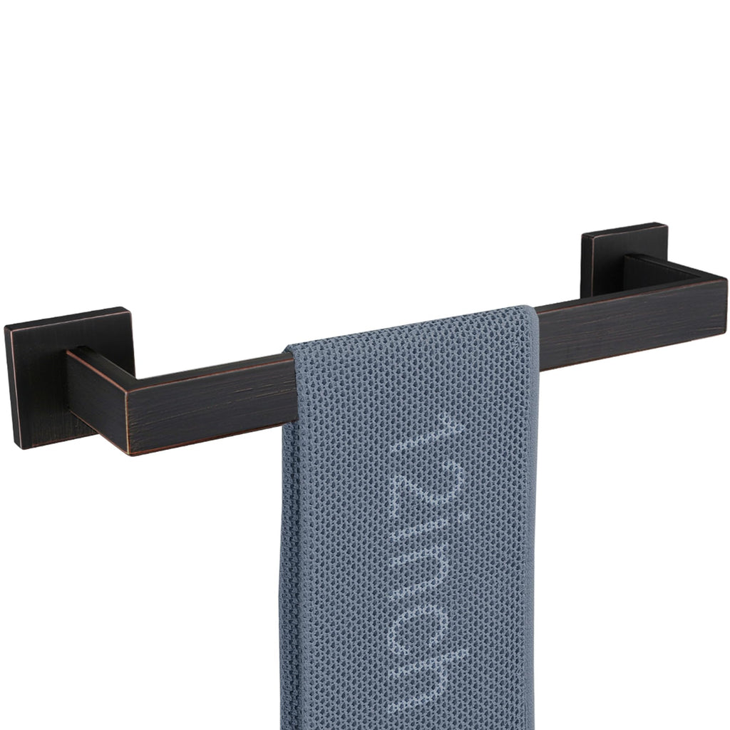 LANC 2 Pack Bath Towel Bars, Matte Black 24-Inch Bathroom Towel Rail Square Towel Racks Kitchen Towel Holders, Stainless Steel Wall Mount Towel Hanger Towel Rods,A8804-6MB