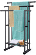Kayfia 40'' Freestanding 3 Tier Alloy Steel Towel Rack with Storage Basket