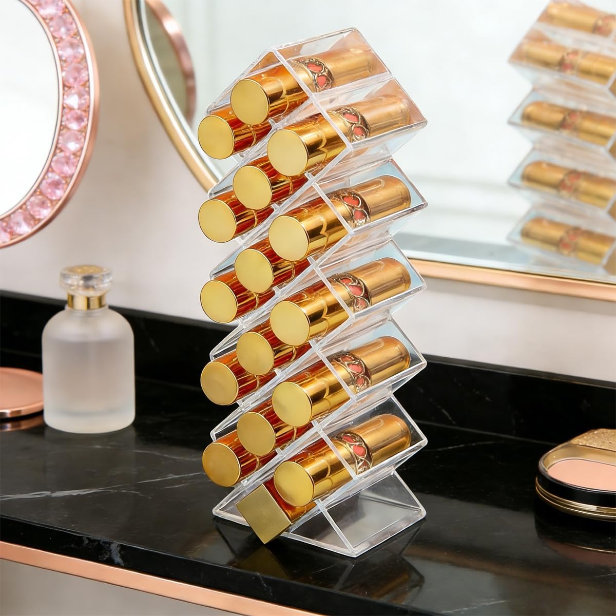 WECHENG Clear Plastic Acrylic Lipstick Organizer