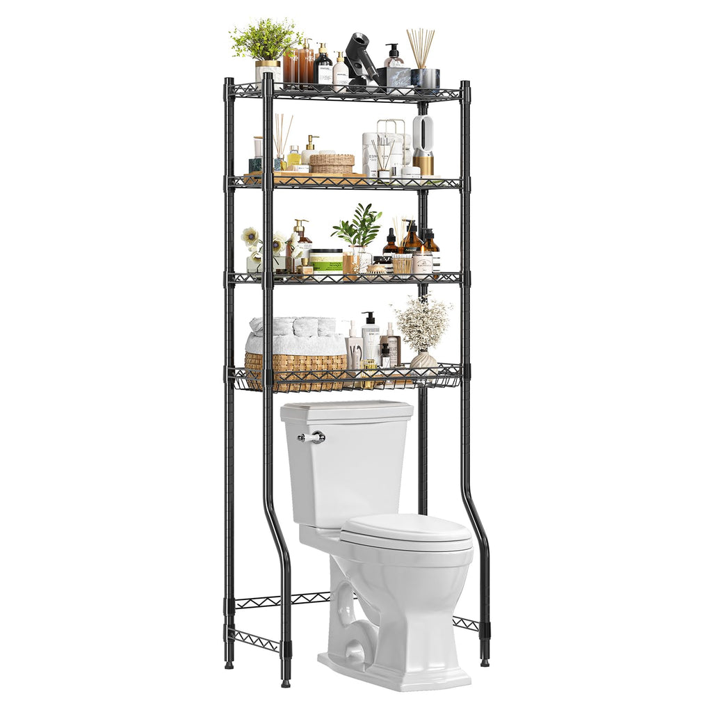 Simple Trending 3 Tier Over The Toilet Rack, Shelf Bathroom, Bathroom Stand Organizer Space Saver, Silver