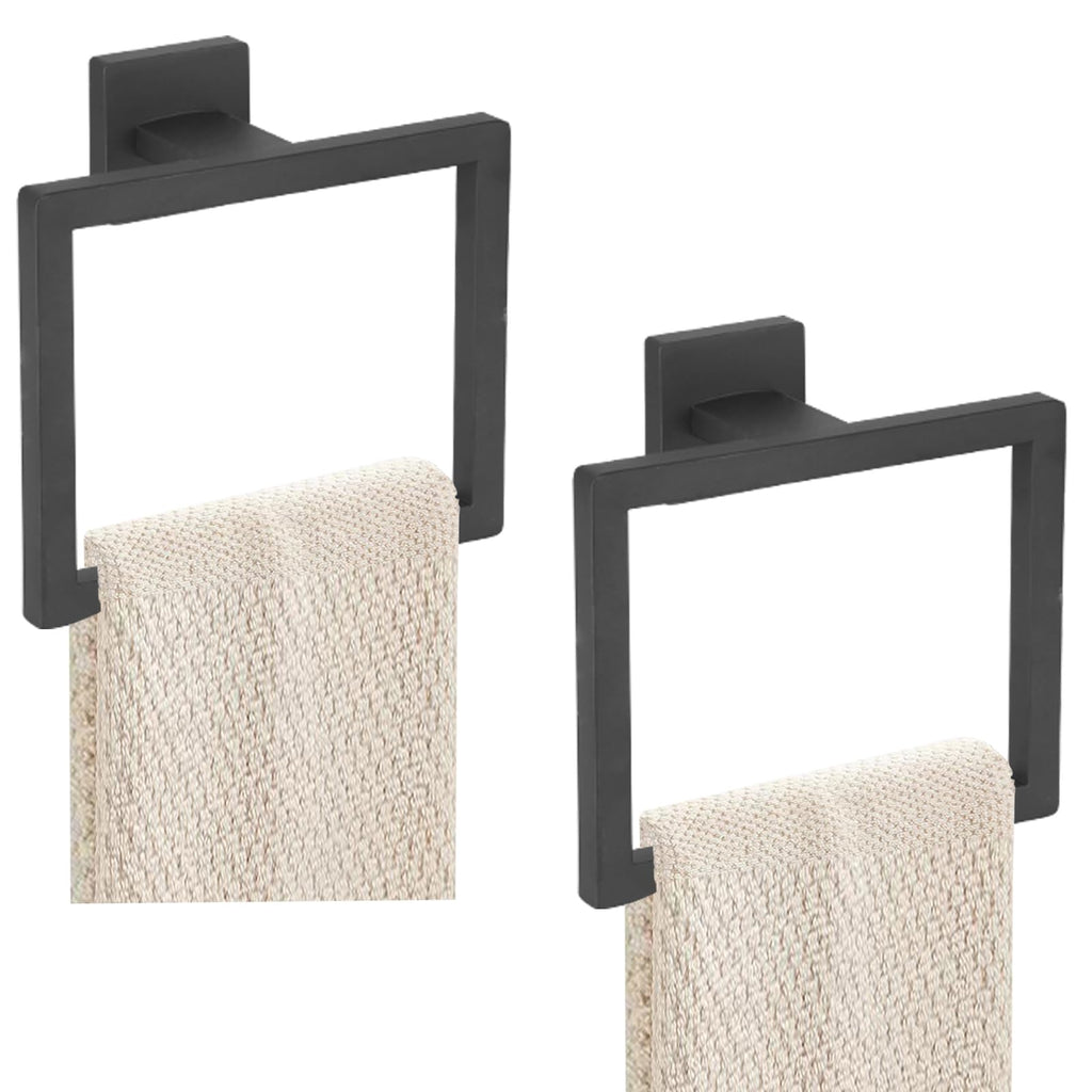 JOPOFI Towel Ring - Hand Towel Holder for Bathroom - Matte Black