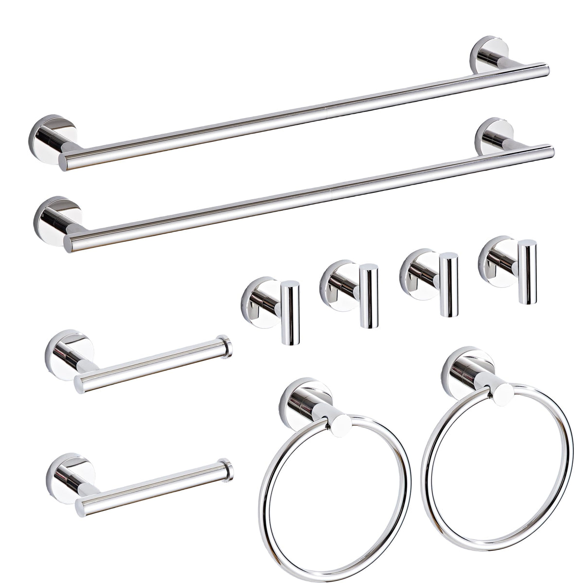 Brushed Gold Bathroom Hardware Set 5 Piece with Towel Racks for Bathroom, SUS304 Stainless Steel Bath Towel Bar Set, 24 Inch Wall Mounted Accessories Kit…
