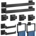 Gypie Bathroom Hardware Accessories Set, 5-Piece 16In Black Wall Mounted