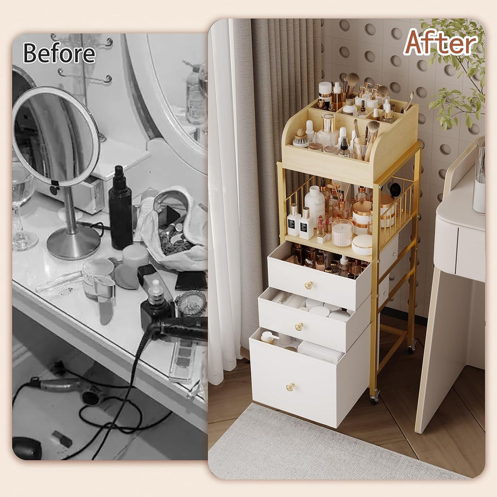 Makeup Organizer Cart with Drawers Make Up Organizers for Vanity