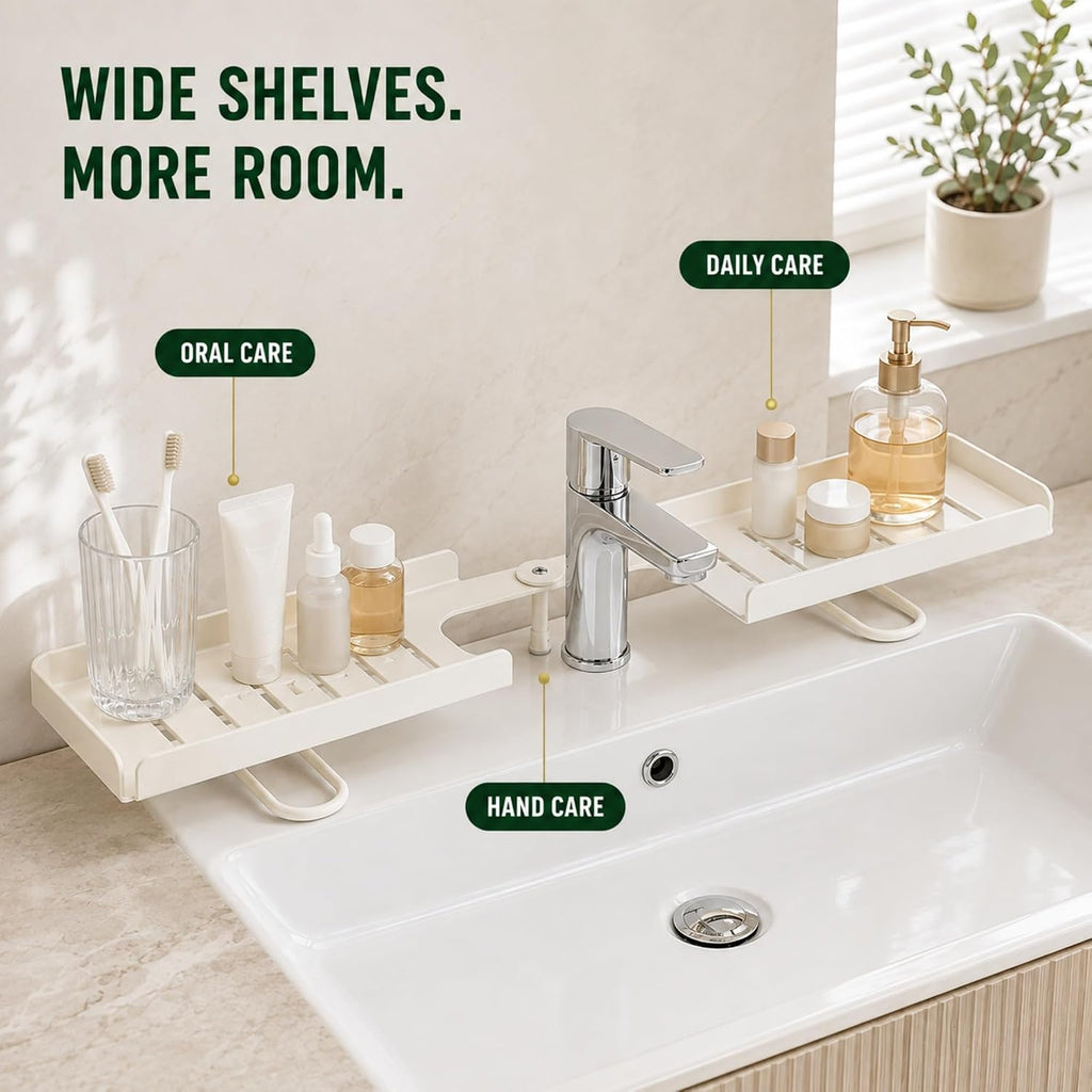 Foldable Over-the-Faucet Sink Organizer Shelf for Kitchen (2,Mix-S)