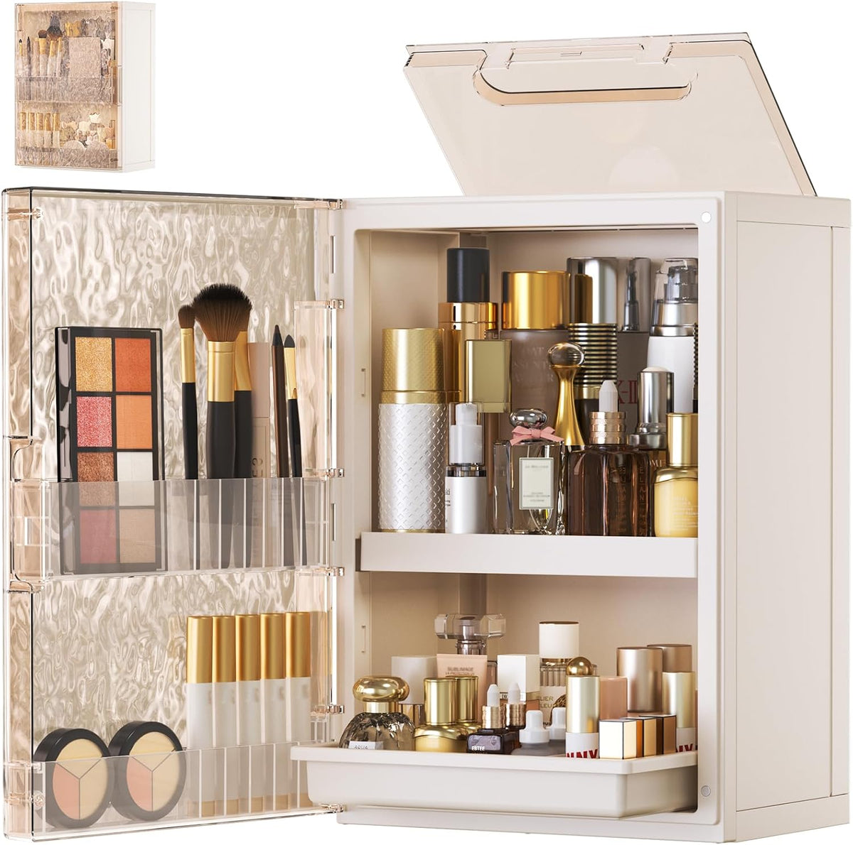 HAIXIN Makeup Organizer with Drawer & Brush Holder
