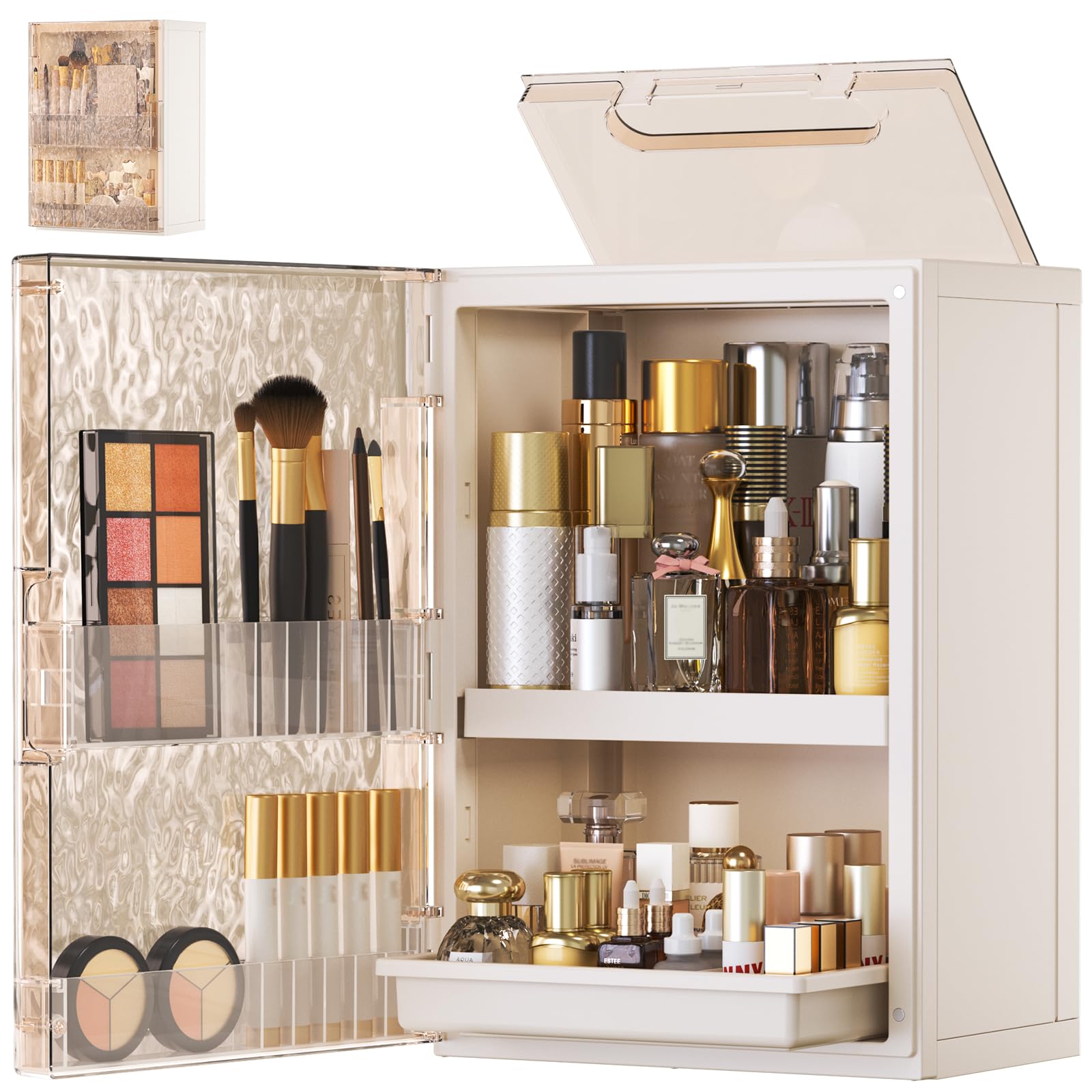 HAIXIN Makeup Organizer with Drawer & Brush Holder