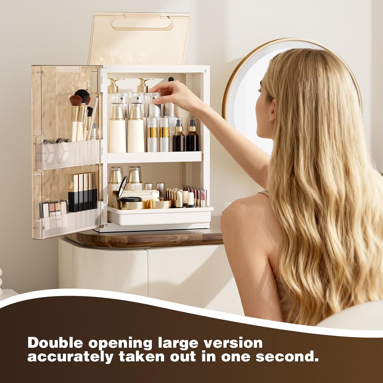 AERCI Makeup Organizer, Beige