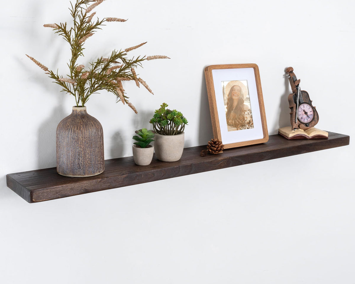 Marsmiles 48in Solid Wood Floating Shelves for Wall, 1Pack|Walnut