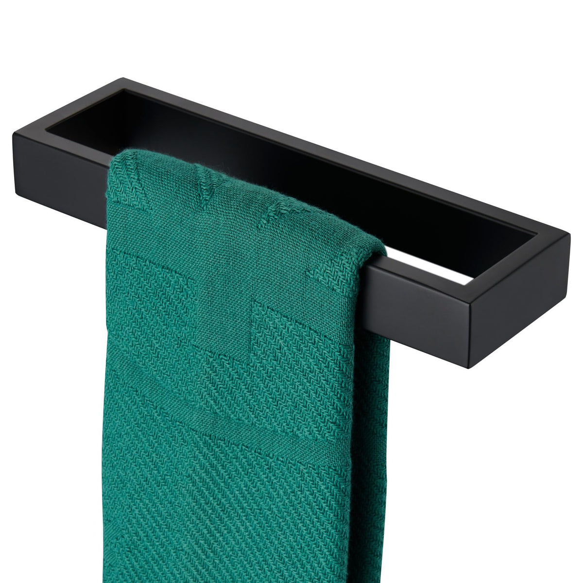 KOKOSIRI Towel Ring Matte Black Hand Towel Bar Holder 9-Inch Kitchen Rack Stainless Steel for Bathroom Hardware Wall Mounted, 1 Pack B4008BK-L9