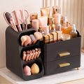 Large Capacity Makeup Organizer Countertop with Makeup Brush Holder for Vanity, Thickened Material, Bathroom Countertop Organizer Skin Care Perfumes Storage, Teen Girl Gifts for 12-23 Year（white）