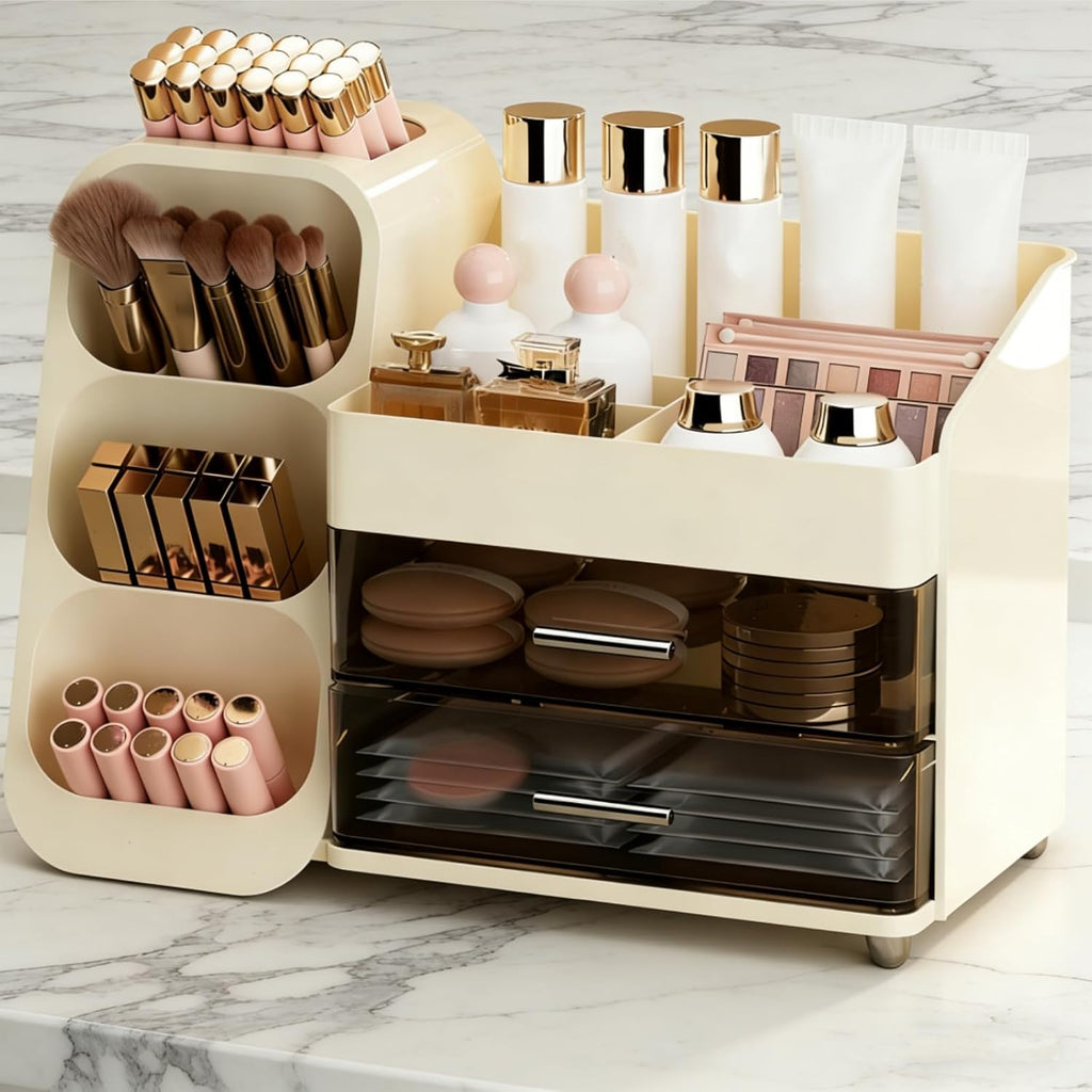 Covzoe Large Makeup Organizer with Brush Holder for Vanity