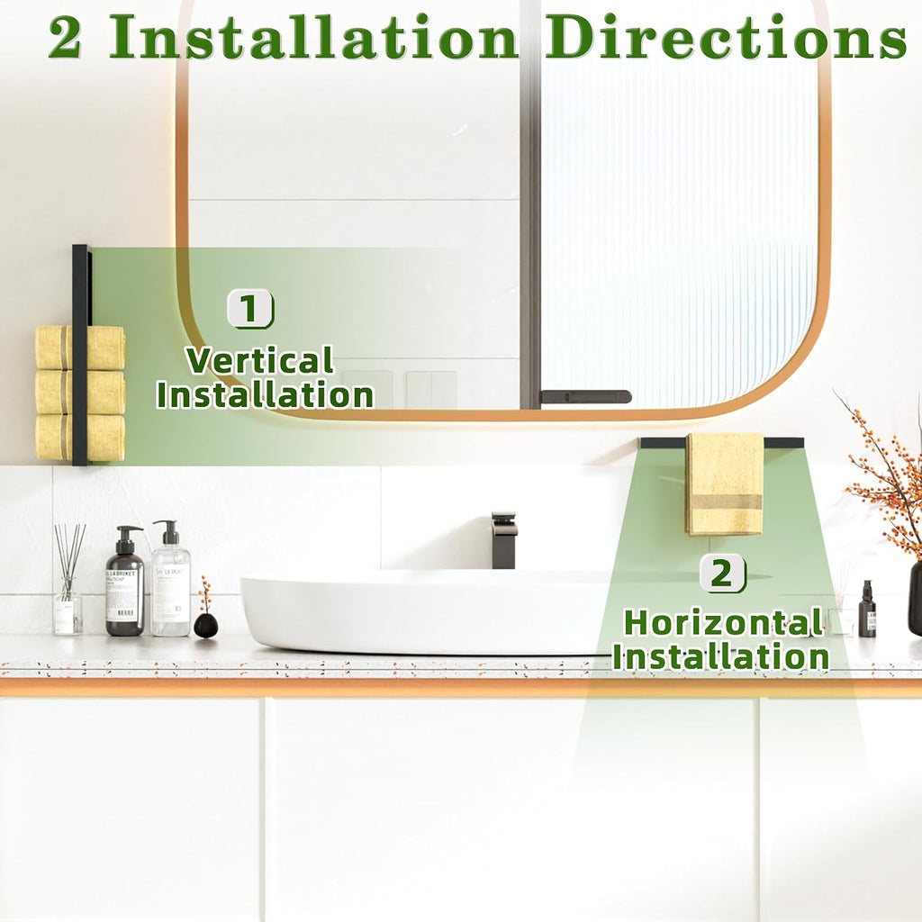 Alise 8 Inch Hand Towel Holder Black Towel Bar for Bathroom Wall Mounted