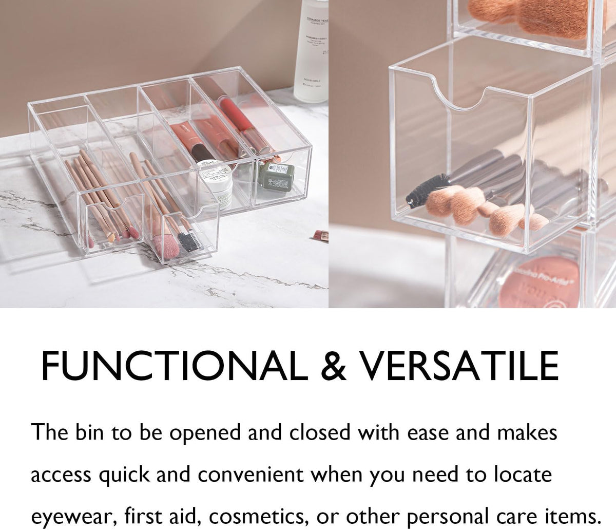 Sunglass Storage Box, Acrylic Eyeglass Organizer, Make-up Storage Drawer Tray, Jewelry Trays, Type Strong Load-bearing Easy Access 4-Layer Transparent Visual Sunglasses Case Home Office Using