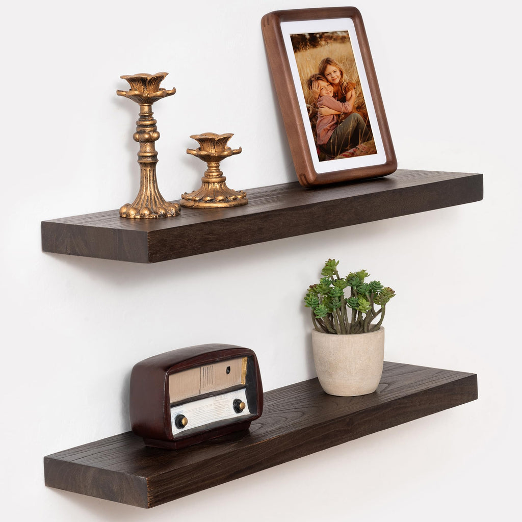 Marsmiles 48in Solid Wood Floating Shelves for Wall, 1Pack|Walnut