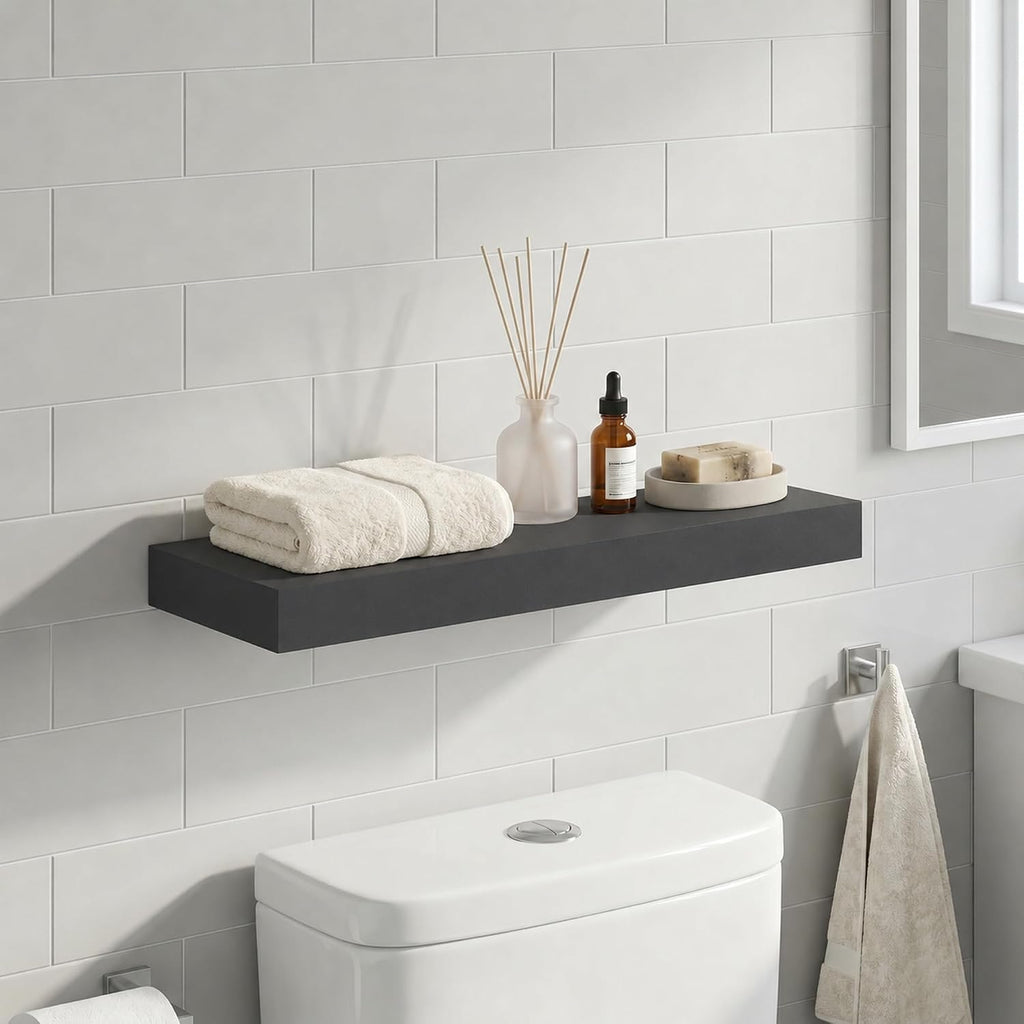 Furinno Tanna Floating Shelves for Wall, Bathroom Wall Shelf, Americano