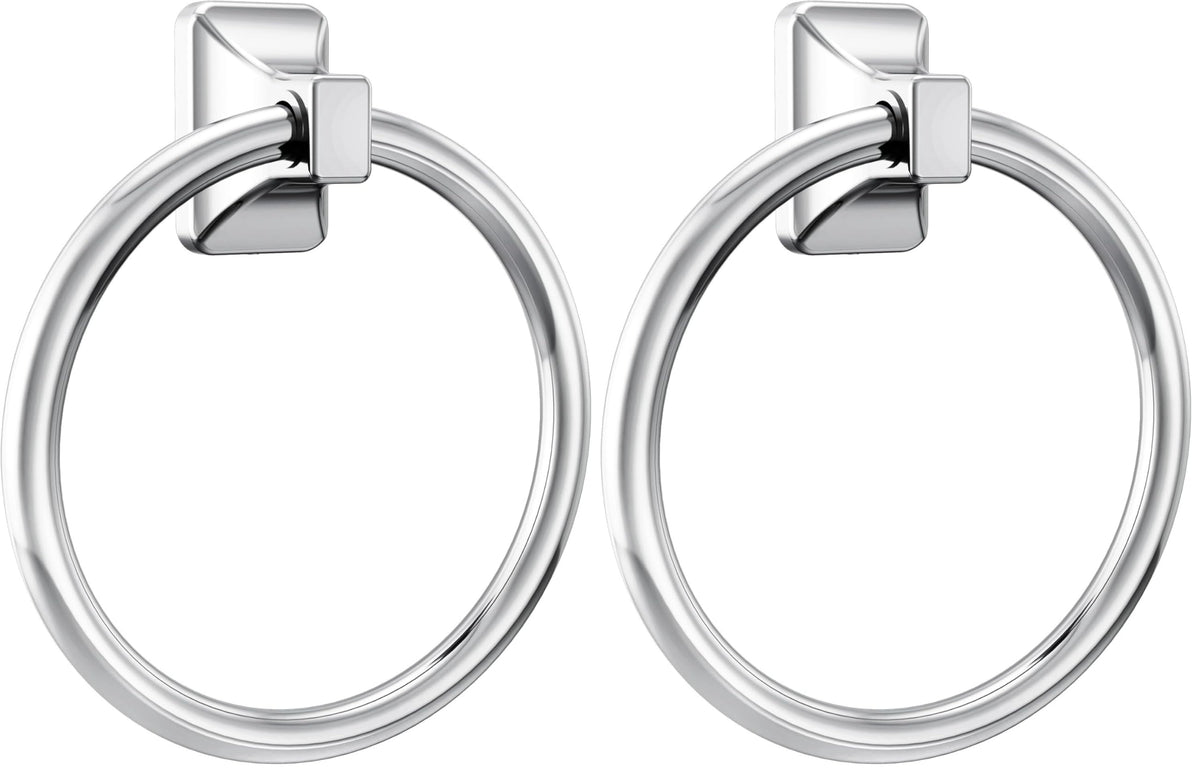 Moen Donnor Collection Chrome 6.25-Inch Diameter Wall Mount Contemporary Bathroom Hand-Towel Ring, P5860