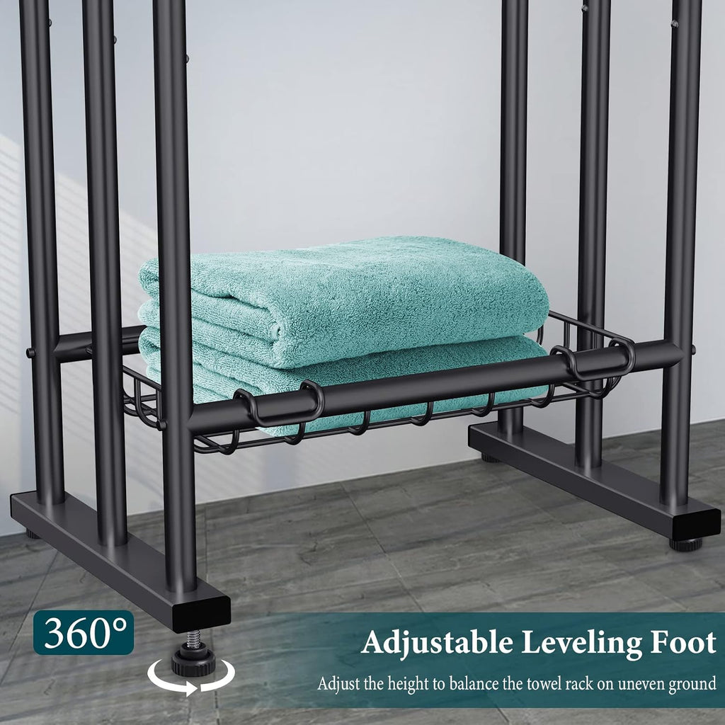 Kayfia 40'' Freestanding 3 Tier Alloy Steel Towel Rack with Storage Basket