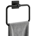 Jesginboo Hand Towel Holder for Bathroom,Rectangular Towel Ring, Black