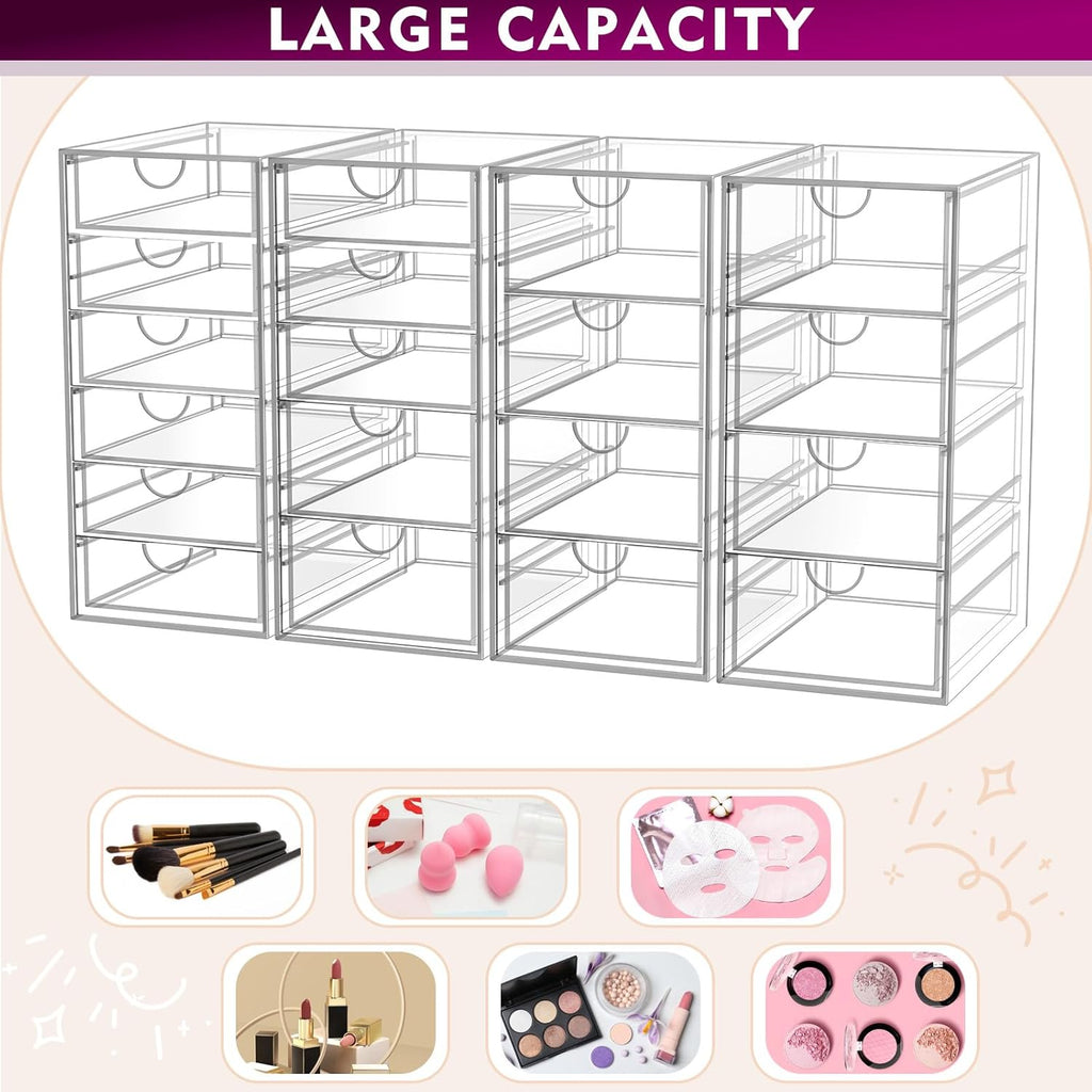 Acrylic Makeup Organizer with 19 Drawers,Storage Drawer Organizer