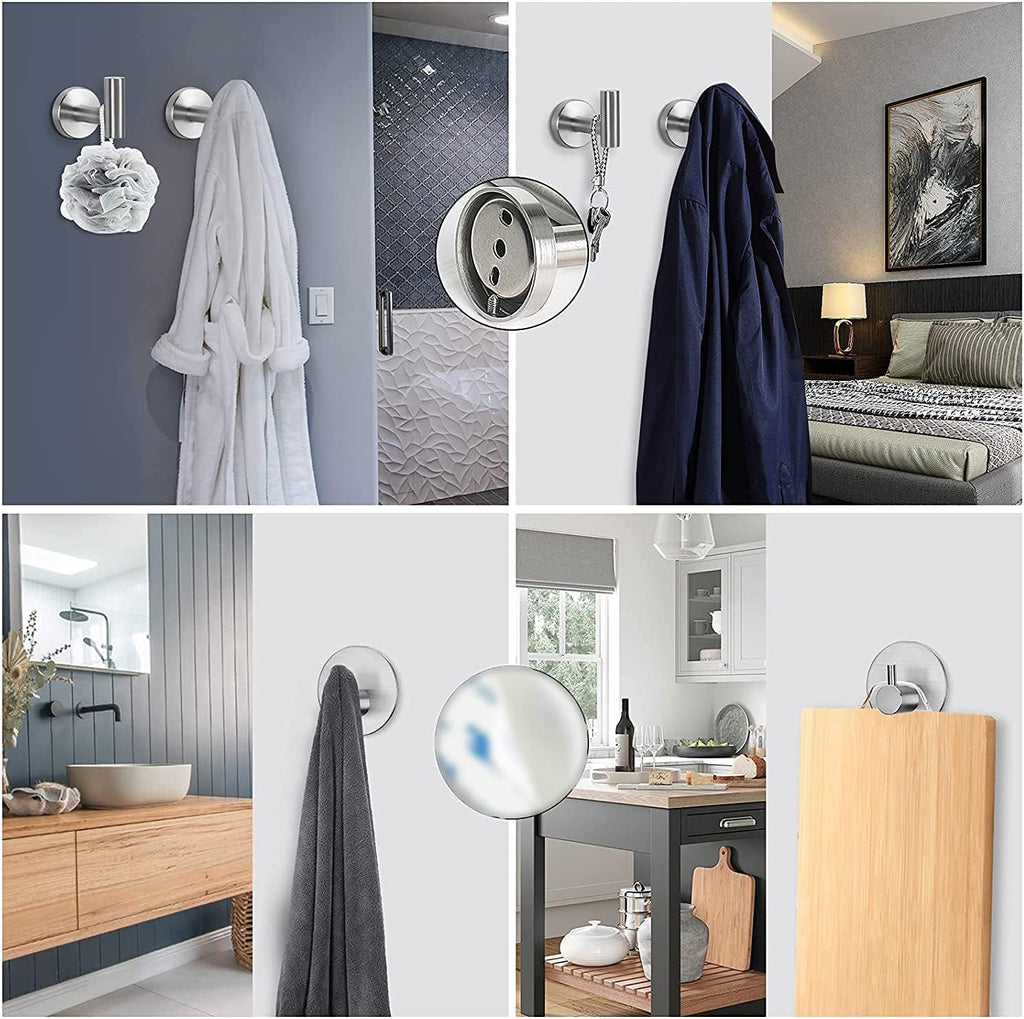 NearMoon Bathroom Hardware Set SUS 304 Thicken Stainless Steel-Towel Bar Set Include 16" Towel Rod, Toilet Paper Holder, Multifunctional Hooks Bathroom Accessories (Brushed Nickel, 5 Pcs)