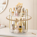 360° Rotating Makeup Organizer, Upgraded 3 Tier Skincare Perfume Organizers for Women, Bathroom Organizer Countertop, Clear Cosmetic Dresser Organizer with Makeup Brush Holder, Sink&Counter(Amber)