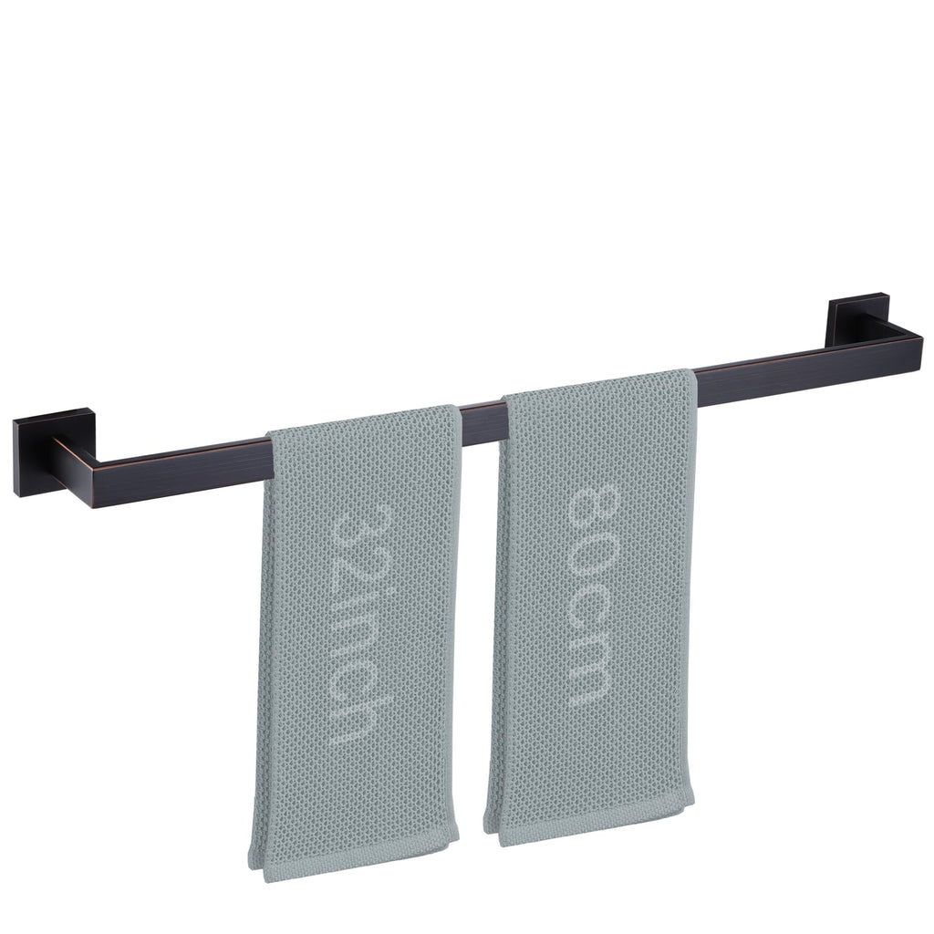 LANC 2 Pack Bath Towel Bars, Matte Black 24-Inch Bathroom Towel Rail Square Towel Racks Kitchen Towel Holders, Stainless Steel Wall Mount Towel Hanger Towel Rods,A8804-6MB