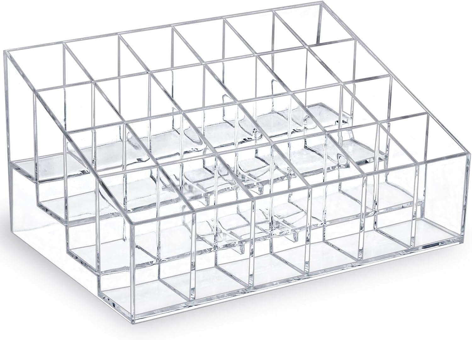 MOSIKER Lipstick Organizer, Clear Plastic Lip Gloss Holder with 24 Slots